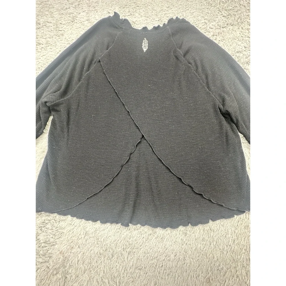 Free People Movement Womens Size S‎ Ribbed Black Crop Top Open Back